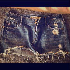 Hollister Distressed Jean Skirt- 5